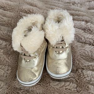 Aldo Gold Baby Girl Boots Size 4
